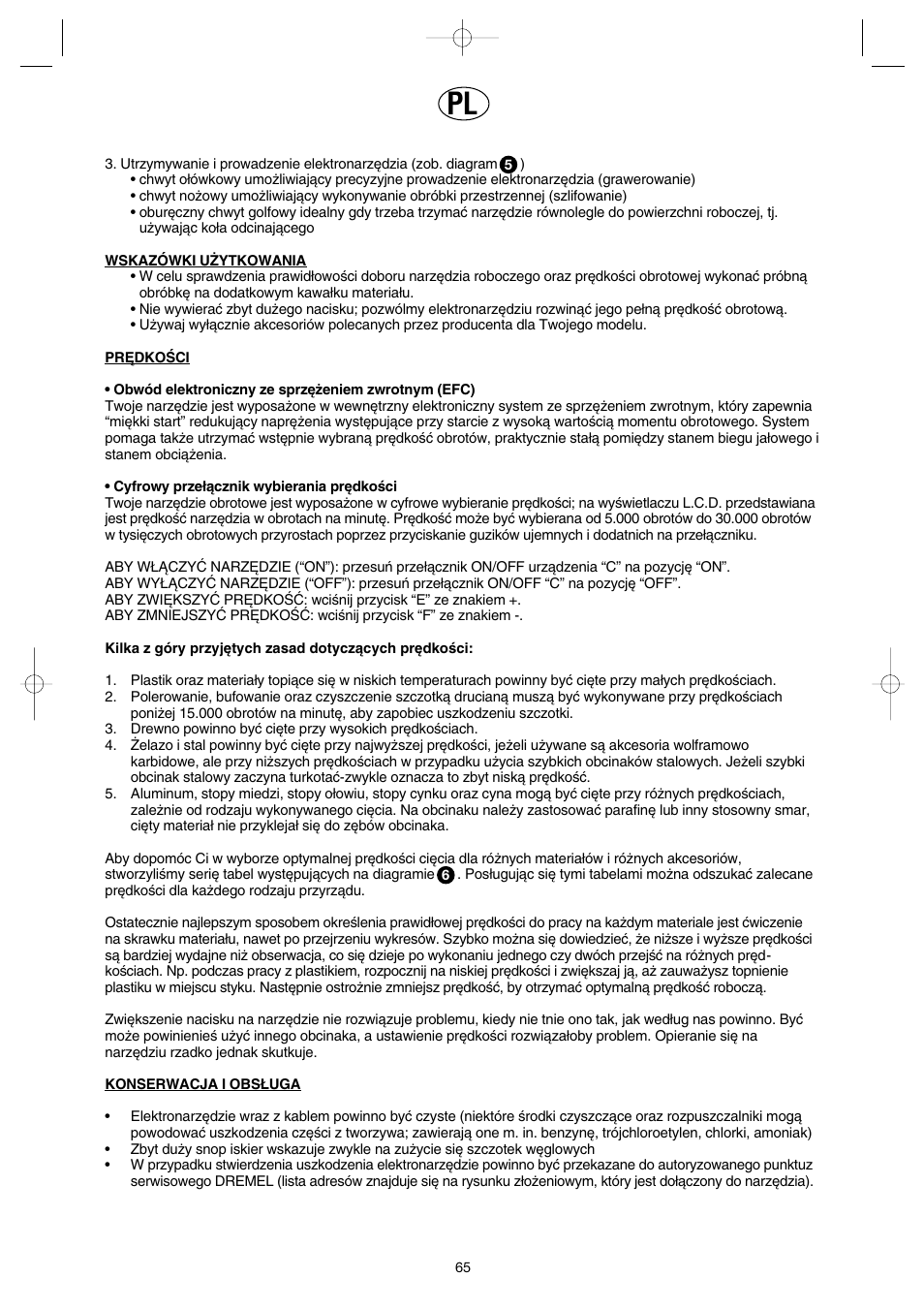 Dremel Professional User Manual | Page 65 / 73