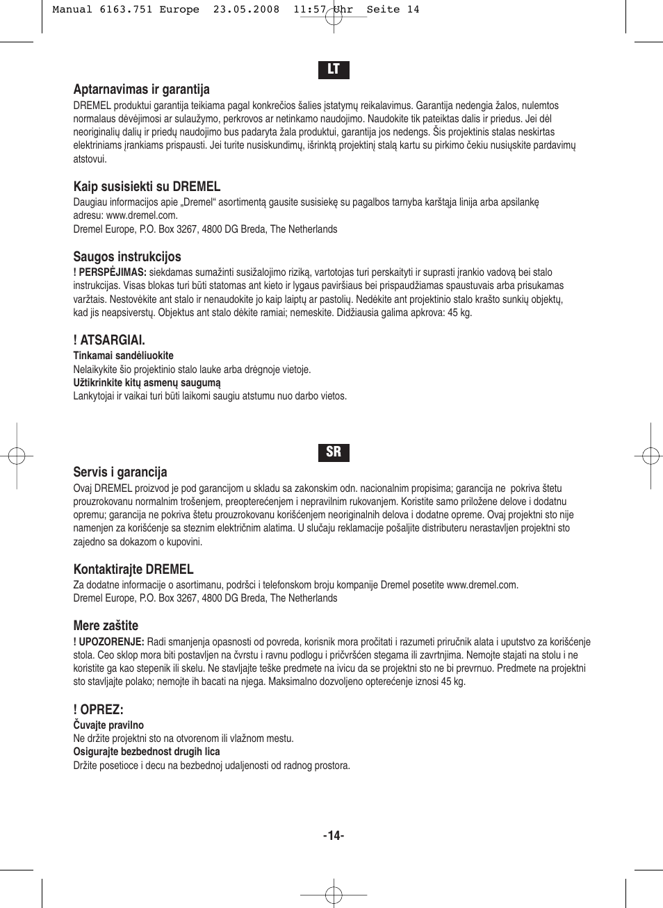 Dremel Верстак DREMEL User Manual | Page 14 / 16