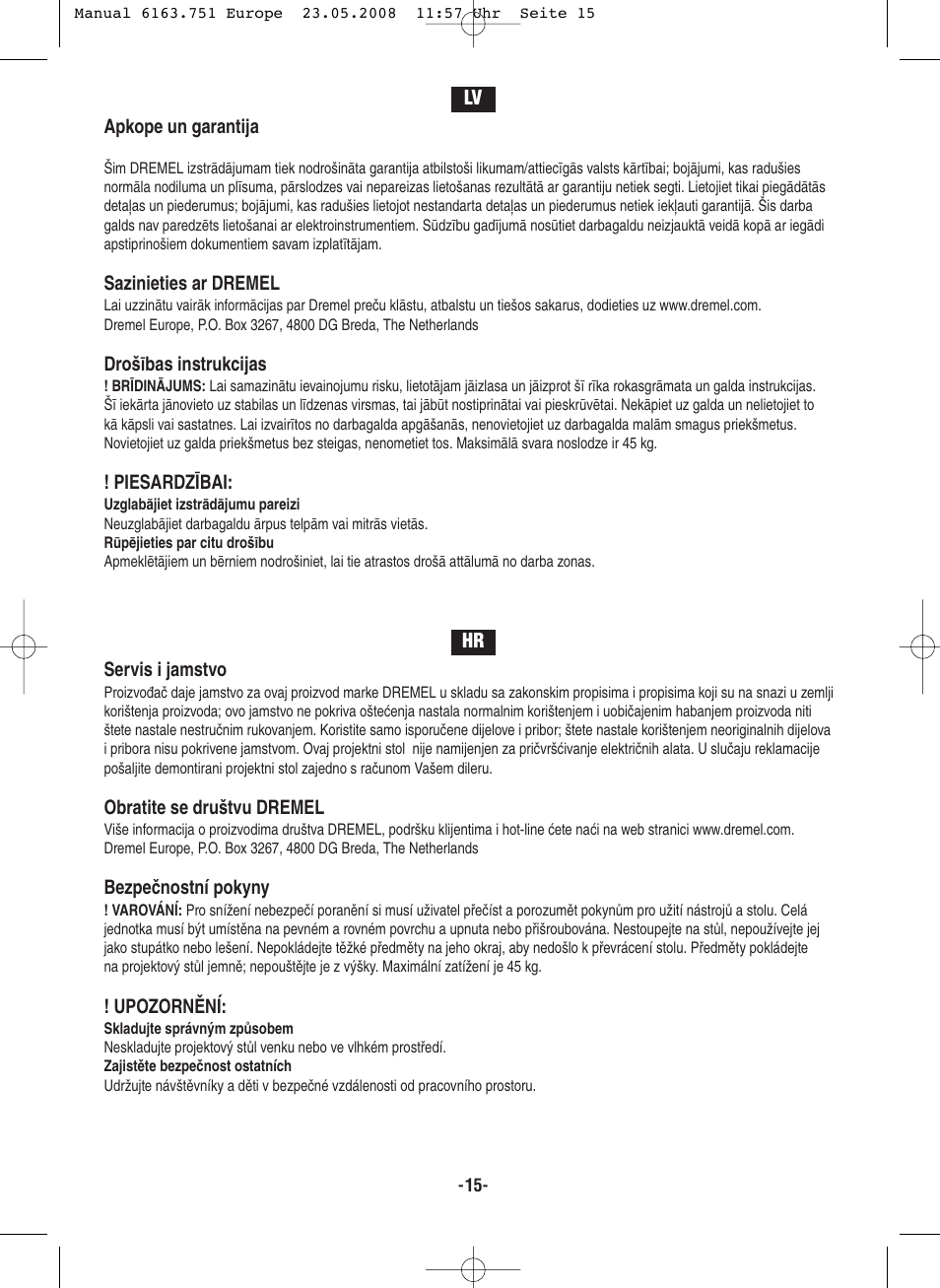 Dremel Верстак DREMEL User Manual | Page 15 / 16