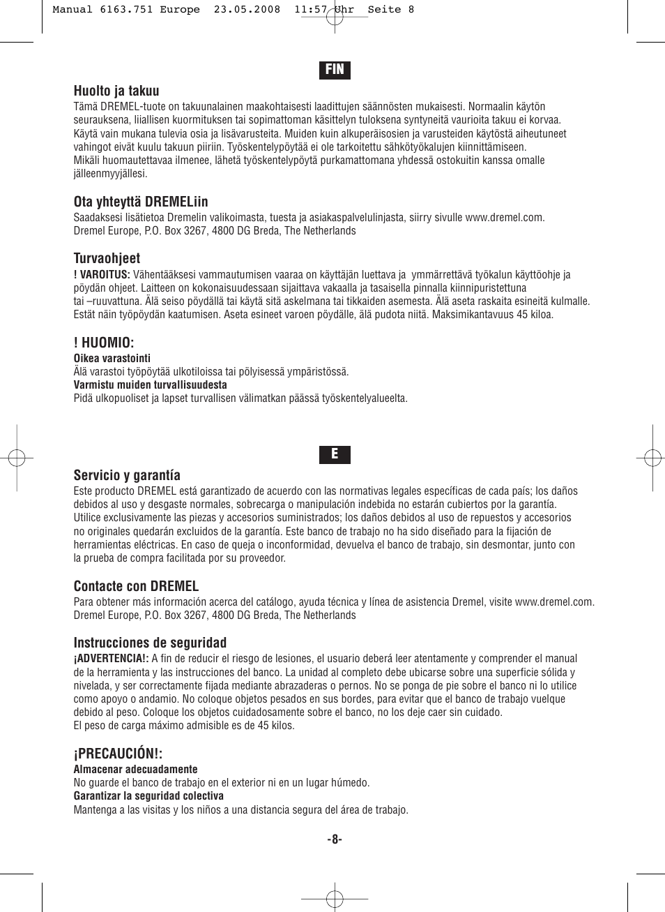 Dremel Верстак DREMEL User Manual | Page 8 / 16