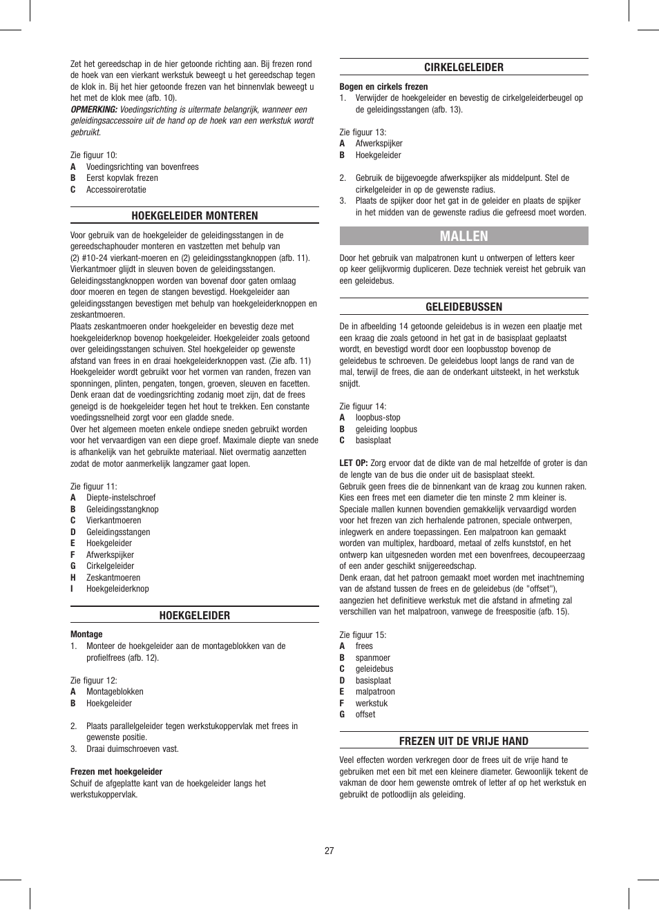 Mallen | Dremel Приставка для фрезерования User Manual | Page 27 / 120