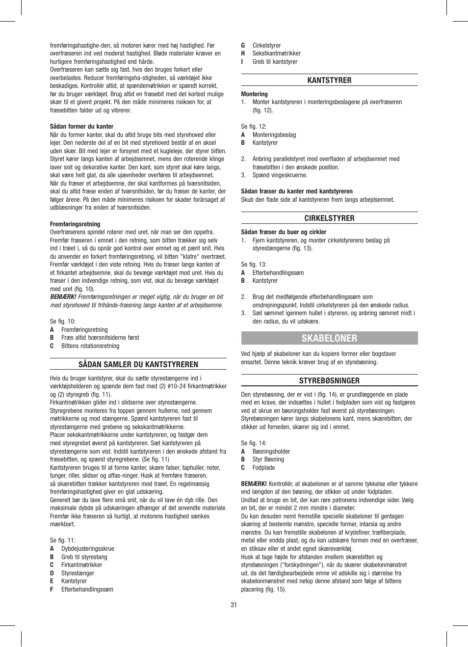 Skabeloner | Dremel Приставка для фрезерования User Manual | Page 31 / 120