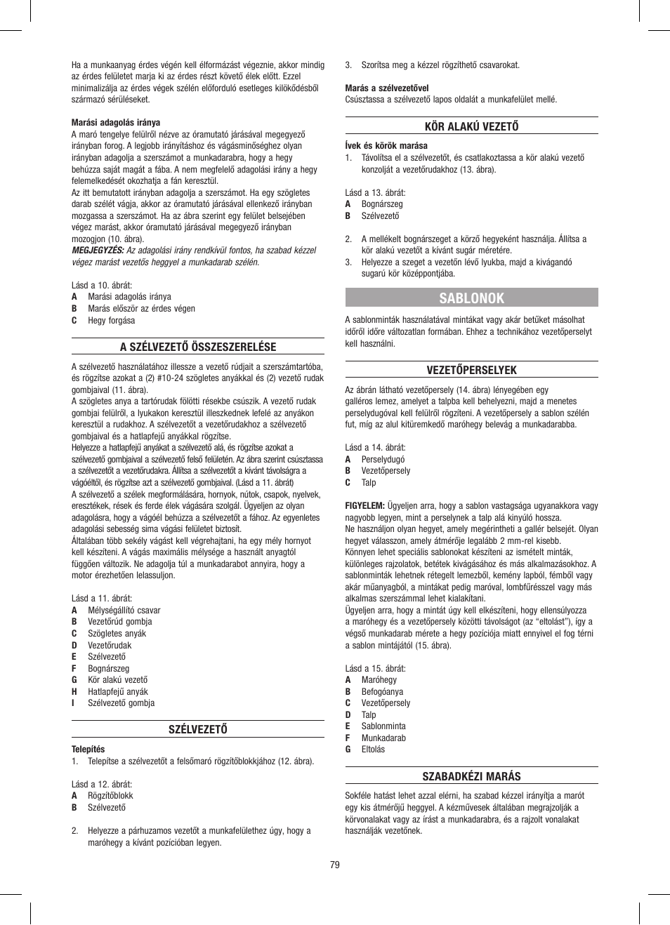 Sablonok | Dremel Приставка для фрезерования User Manual | Page 79 / 120