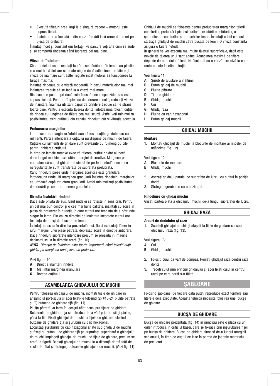 Şabloane | Dremel Приставка для фрезерования User Manual | Page 83 / 120