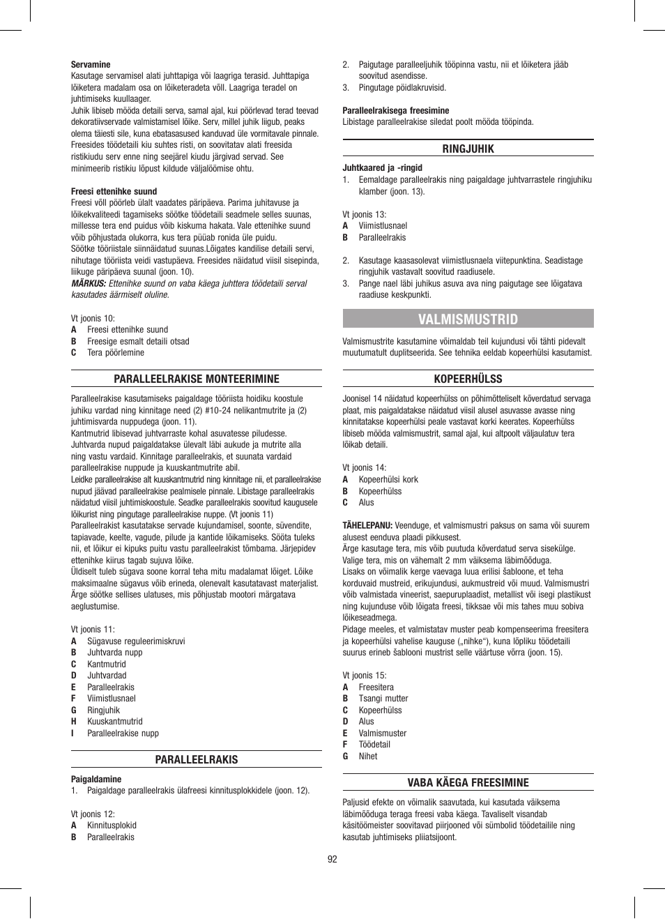 Valmismustrid | Dremel Приставка для фрезерования User Manual | Page 92 / 120