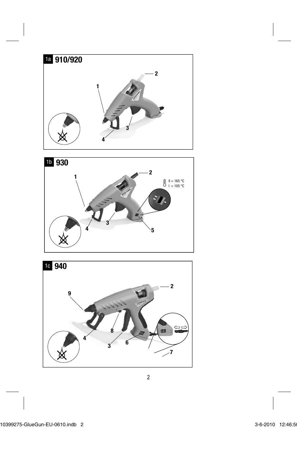 Dremel Клеевой пистолет DREMEL 920 User Manual | Page 2 / 80
