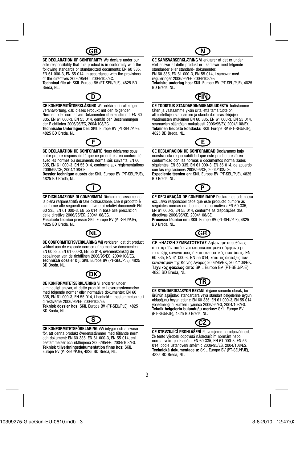 Dremel Клеевой пистолет DREMEL 920 User Manual | Page 3 / 80