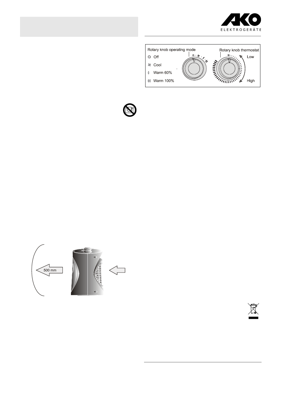 Gb operating instructions fan heater hc 200 ts | Dimplex HC 200 TS User Manual | Page 3 / 8