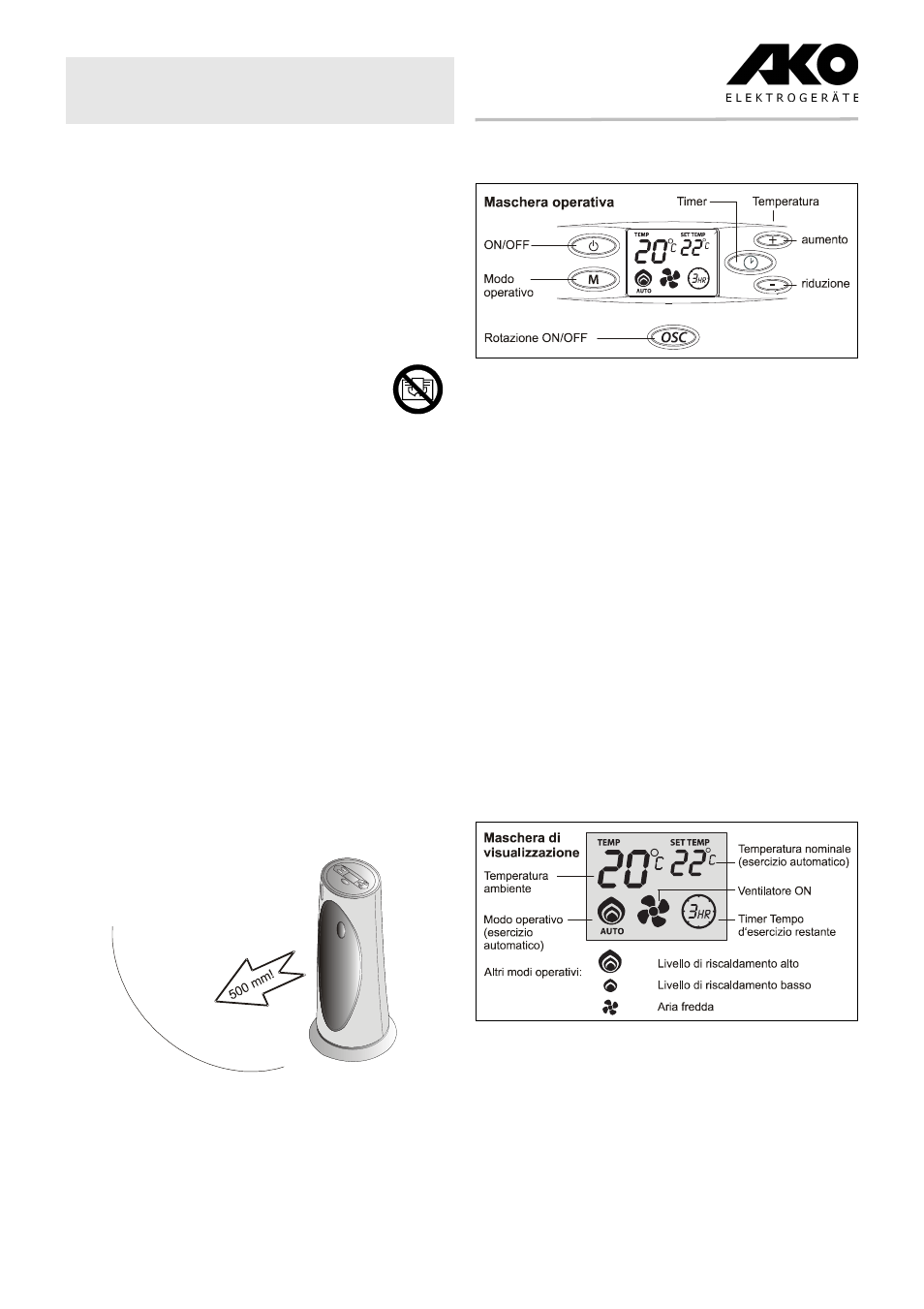 Iistruzioni per l’uso termoventilatore hc 210 tsd | Dimplex HC 210 TSD User Manual | Page 6 / 16