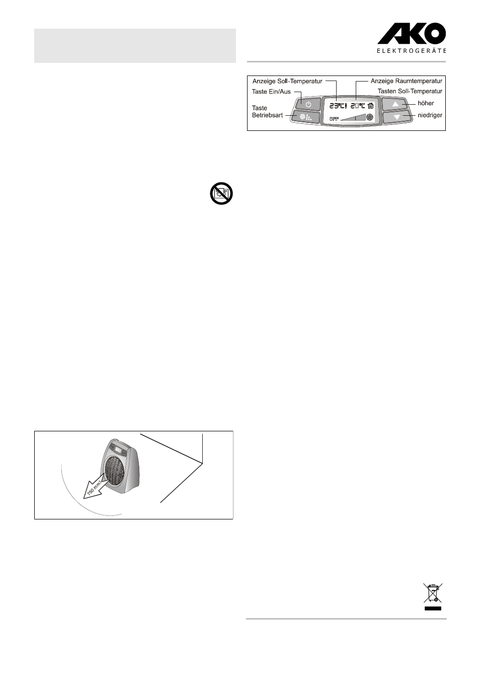 Dgebrauchsanweisung heizlüfter h 500 tsd | Dimplex H 500 TSD User Manual | Page 2 / 8