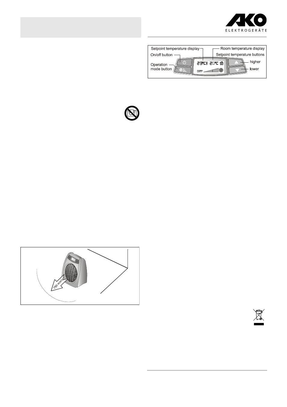 Gb operating instructions fan heater h 500 tsd | Dimplex H 500 TSD User Manual | Page 3 / 8