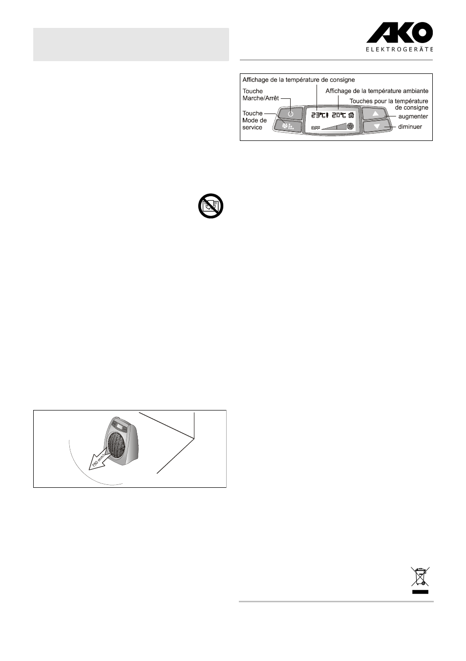 Instructions d’utilisation aérotherme h 500 tsd | Dimplex H 500 TSD User Manual | Page 5 / 8