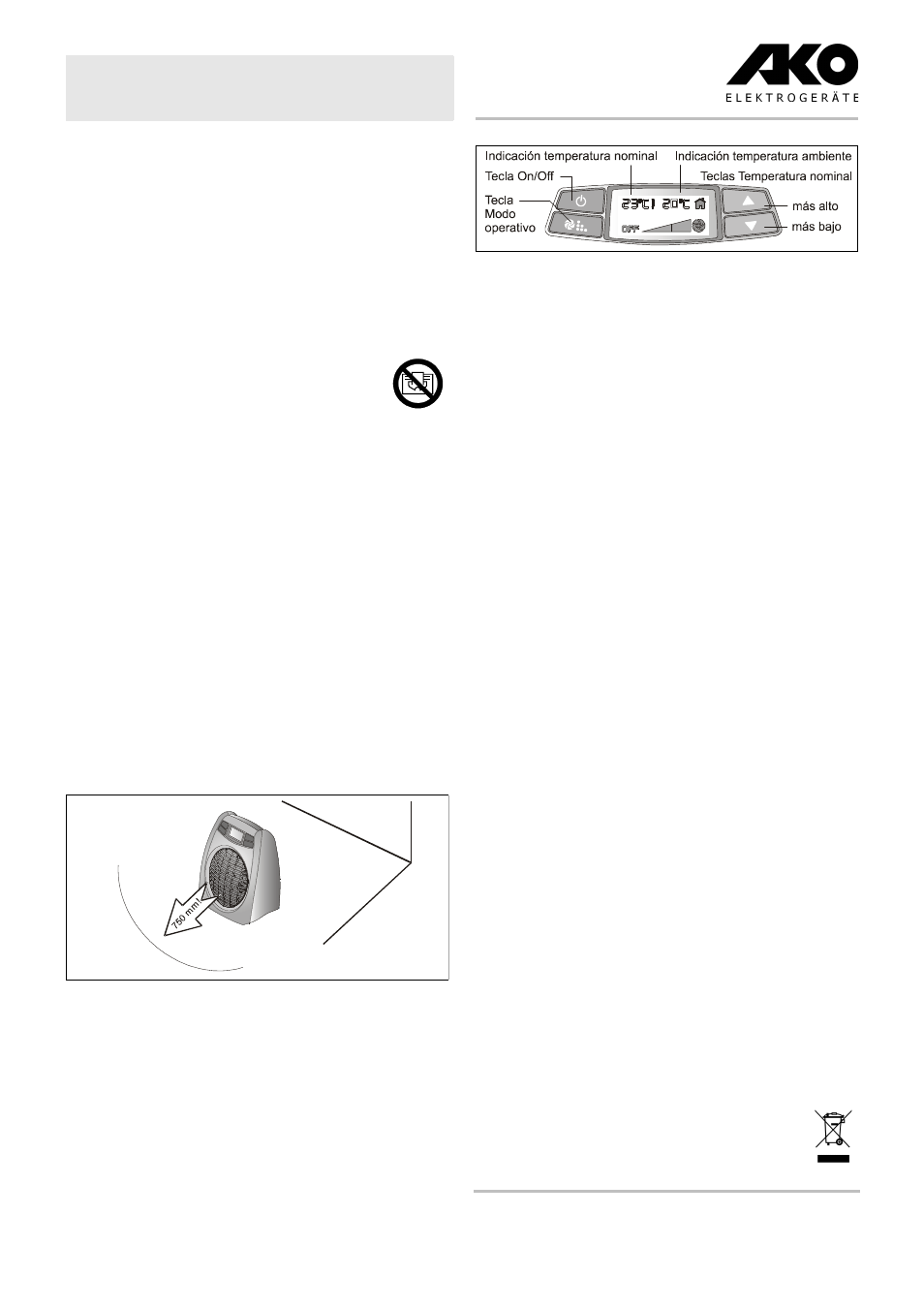 Instrucciones de uso calefactor h 500 tsd | Dimplex H 500 TSD User Manual | Page 7 / 8