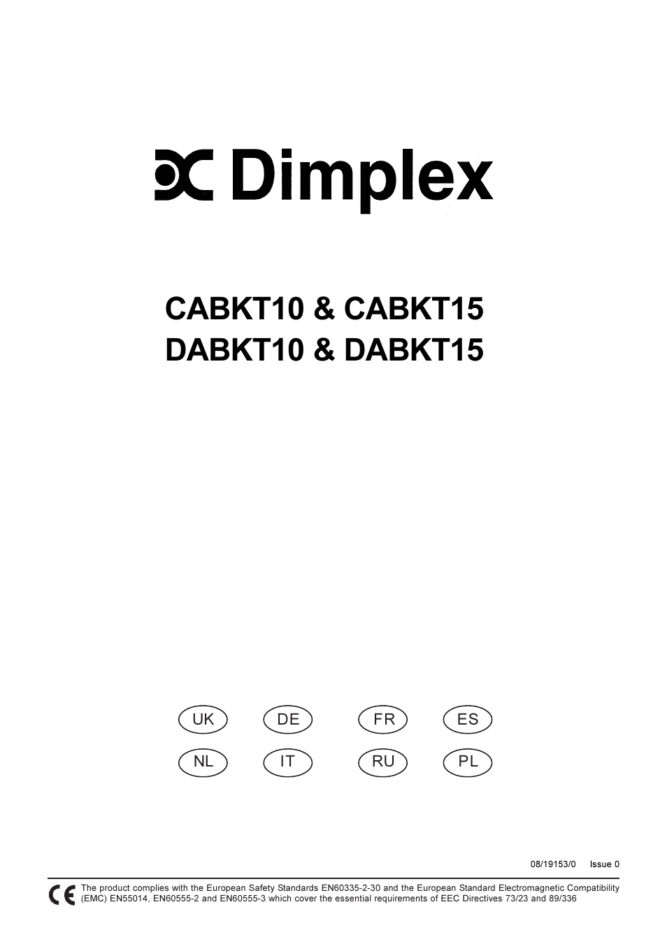 Dimplex DABKT15 User Manual | 12 pages