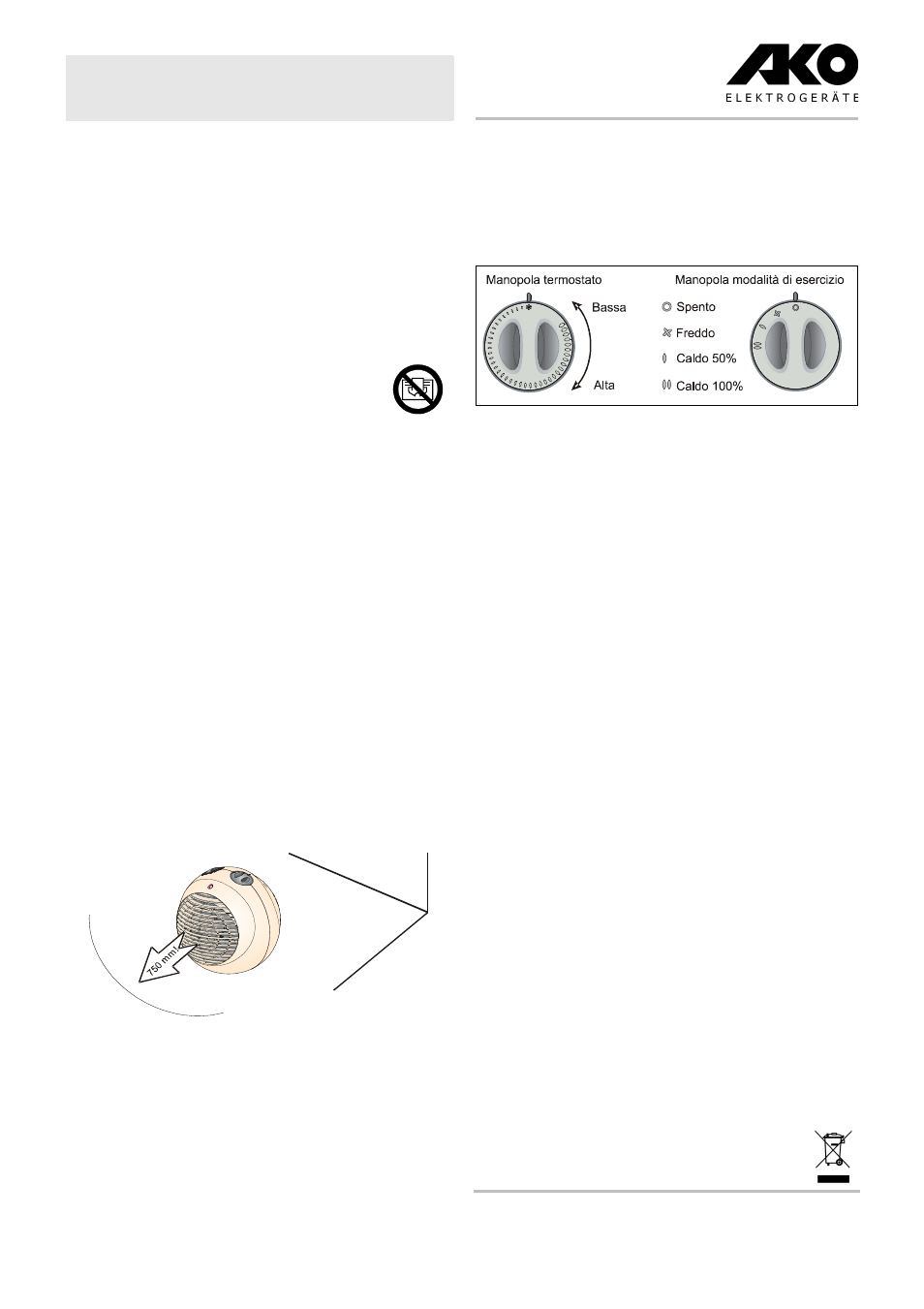 Istruzioni per l’uso termoventilatore h 390 ts | Dimplex H 390 TS User Manual | Page 4 / 8