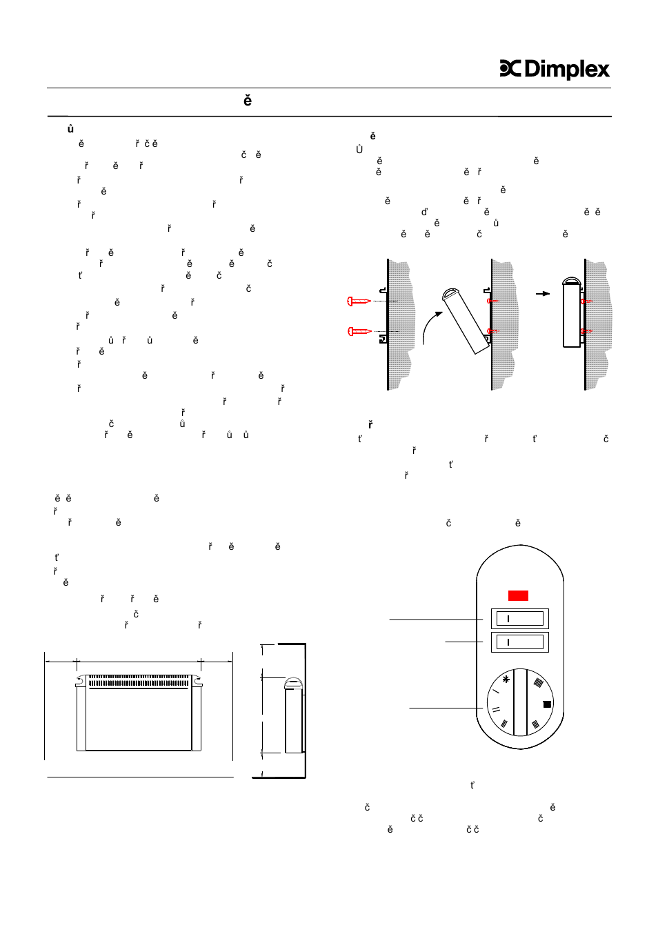 Návod k montáži a použití | Dimplex DXW 330 User Manual | Page 7 / 20