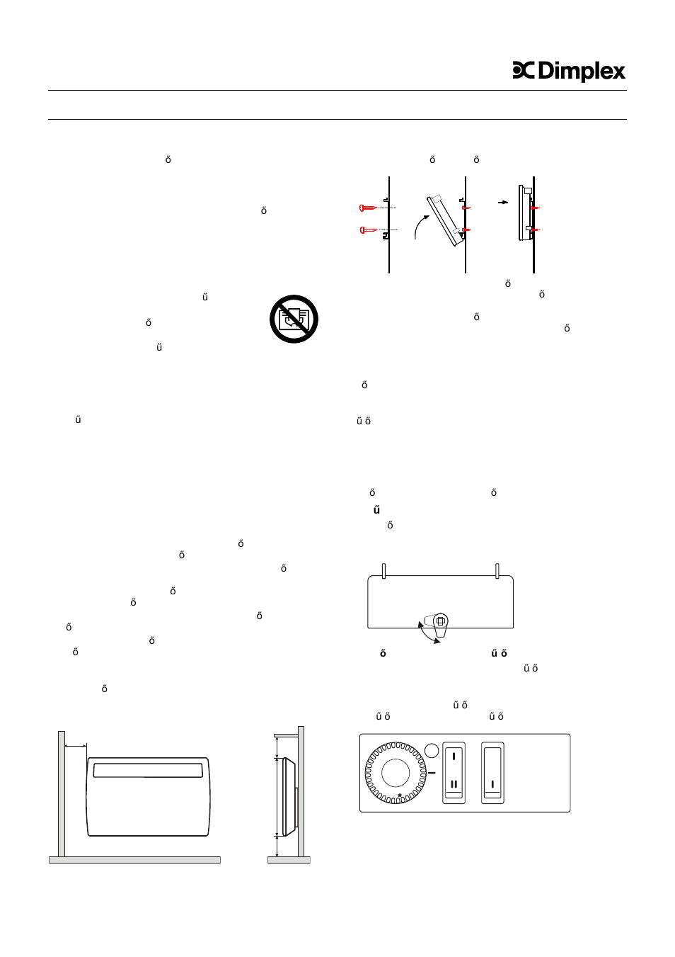 Szerelési és kezelési útmutató | Dimplex PLX 3000 User Manual | Page 12 / 20