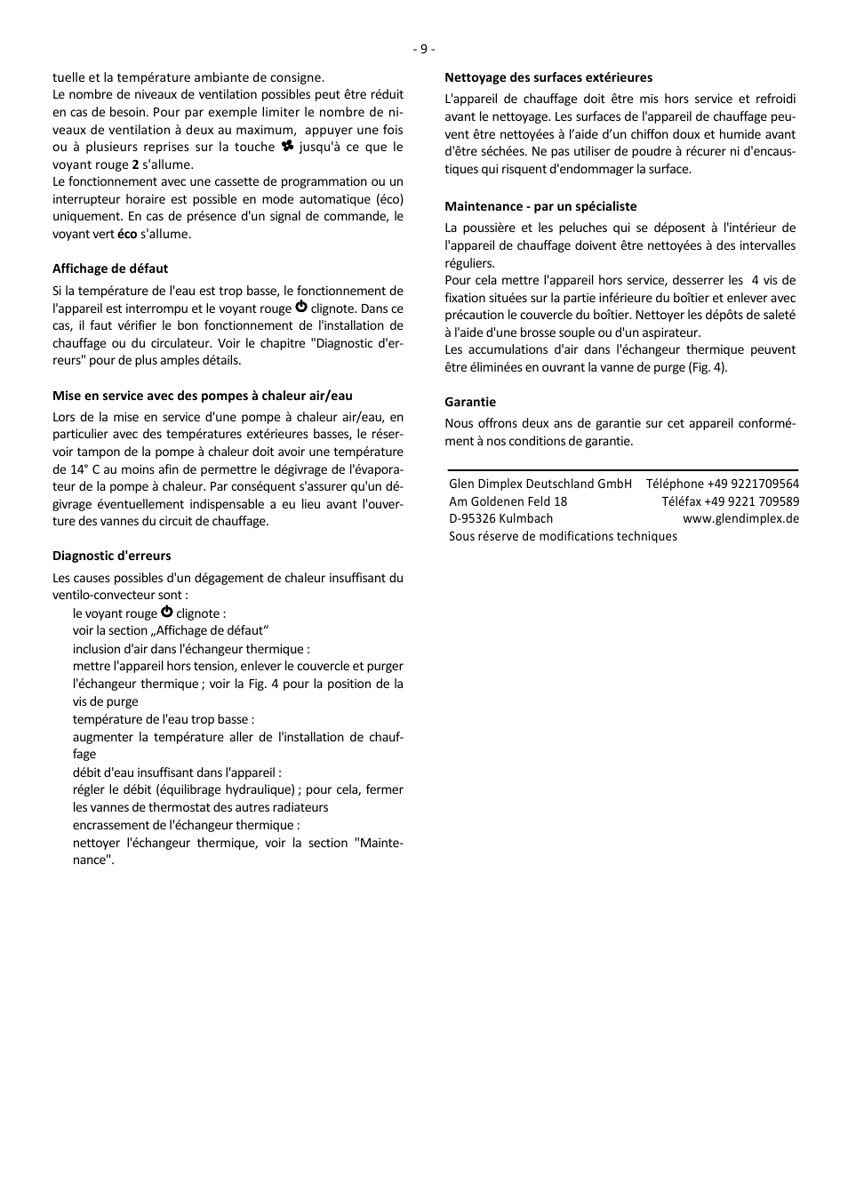 Dimplex SRX 180M User Manual | Page 13 / 32