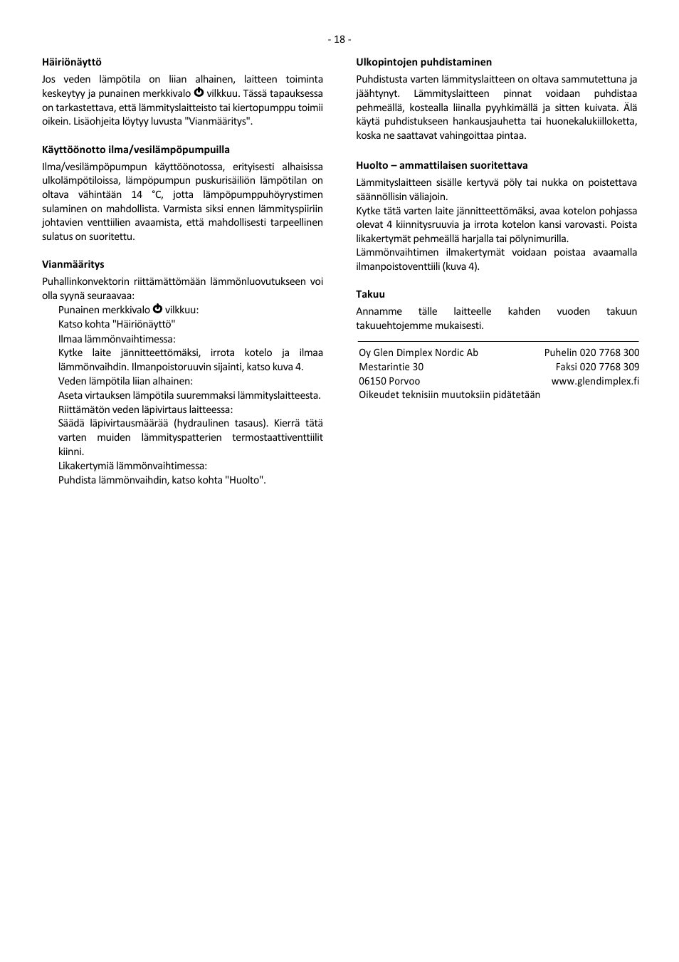 Dimplex SRX 180M User Manual | Page 22 / 32