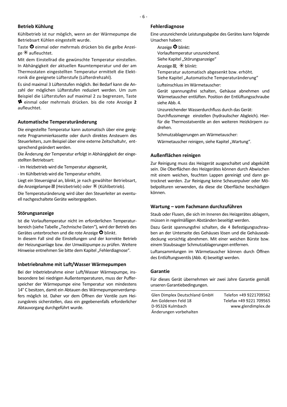Dimplex SRX 160C User Manual | Page 10 / 36
