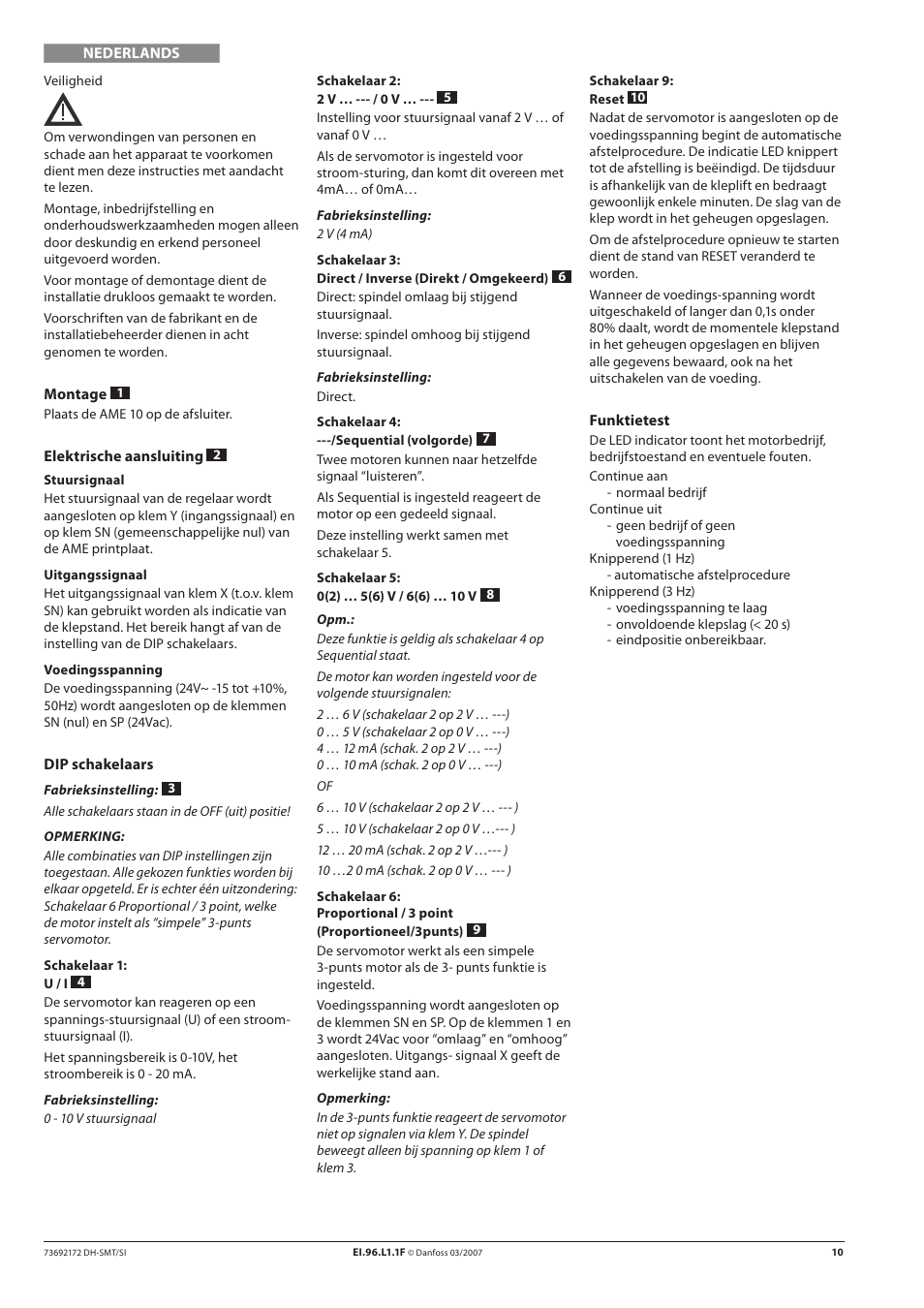 Danfoss AME 10 User Manual | Page 10 / 18