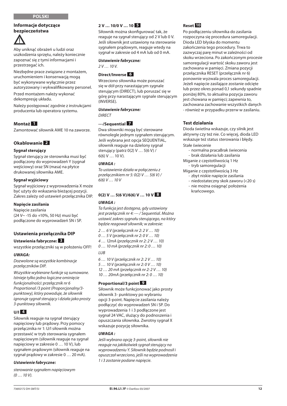 Danfoss AME 10 User Manual | Page 12 / 18