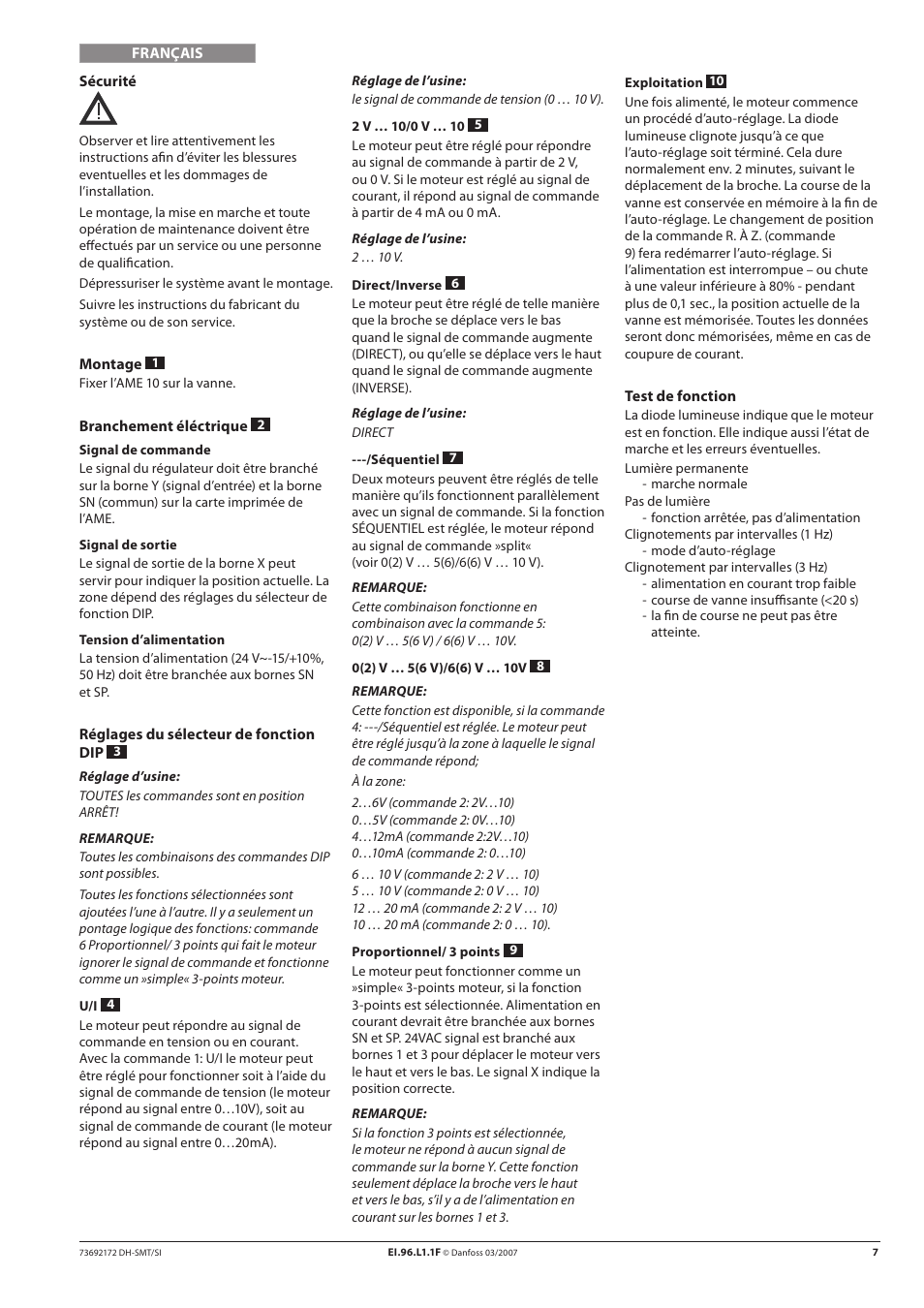 Danfoss AME 10 User Manual | Page 7 / 18