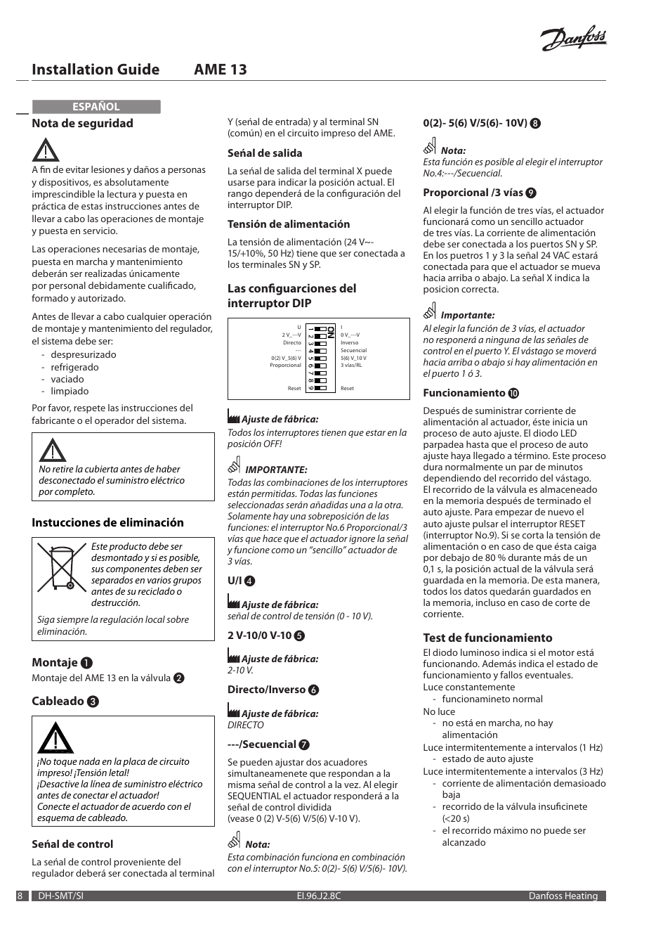 Installation guide ame 13 | Danfoss AME 13 User Manual | Page 8 / 16