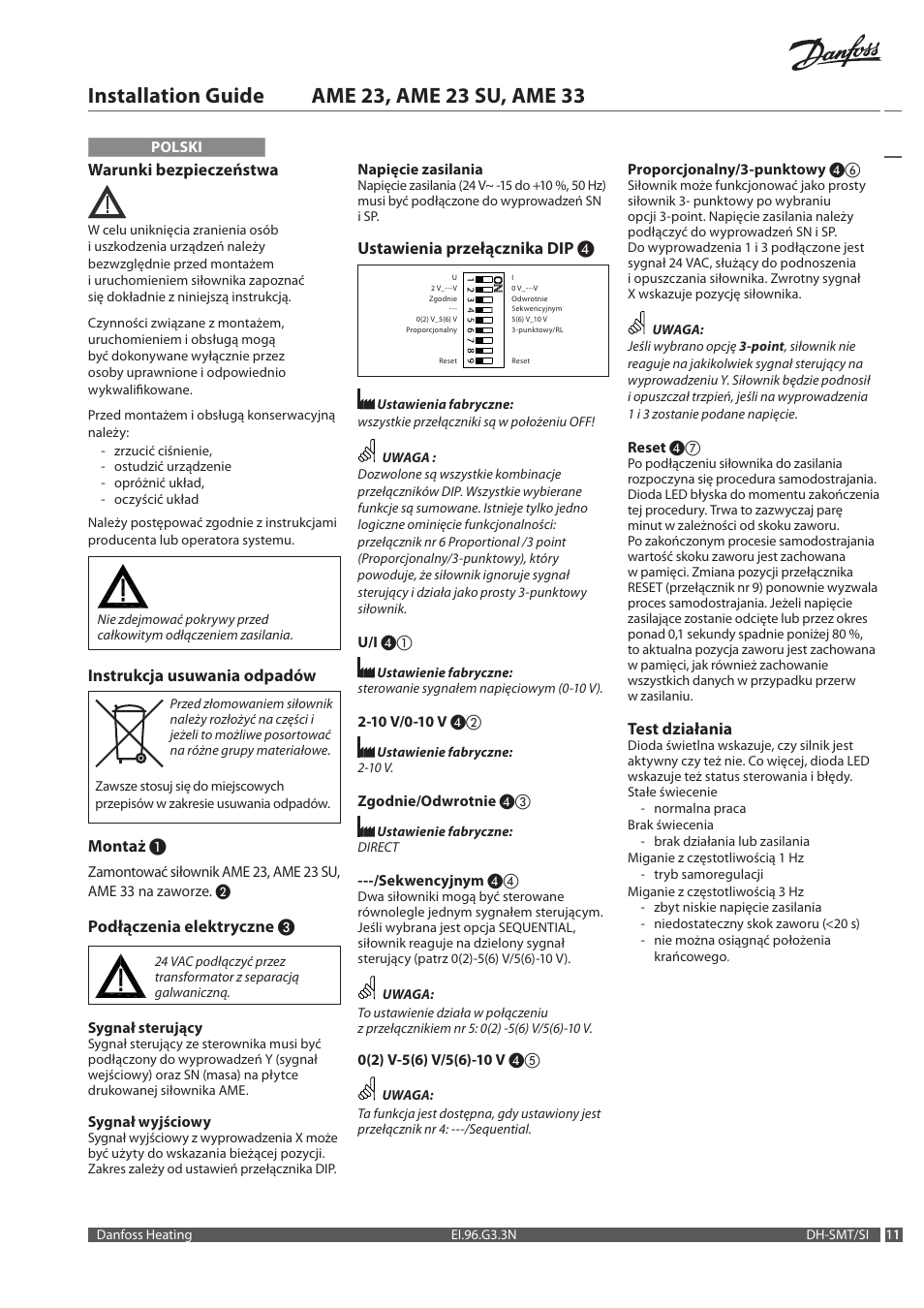 Danfoss AME 23, SU_33 User Manual | Page 11 / 20