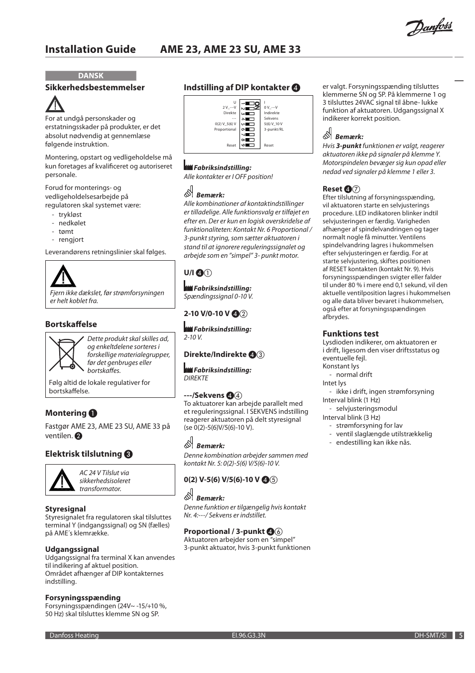 Danfoss AME 23, SU_33 User Manual | Page 5 / 20