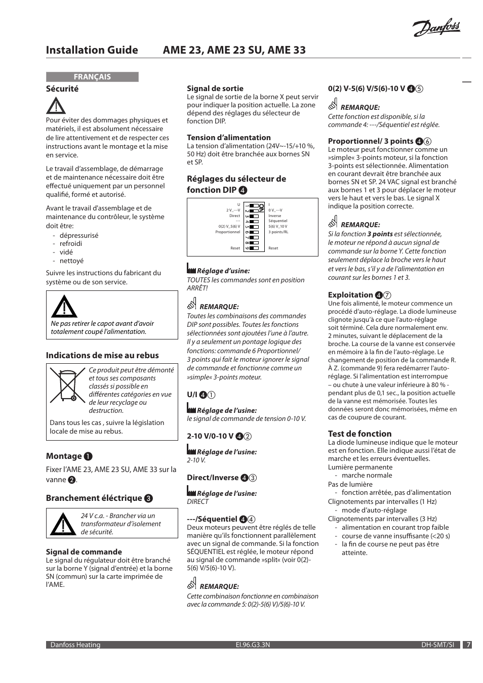 Danfoss AME 23, SU_33 User Manual | Page 7 / 20
