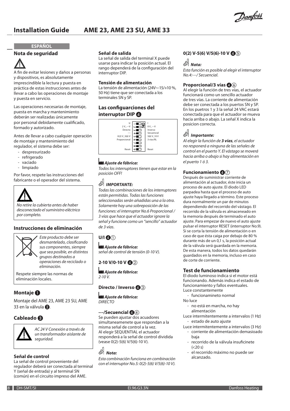 Danfoss AME 23, SU_33 User Manual | Page 8 / 20