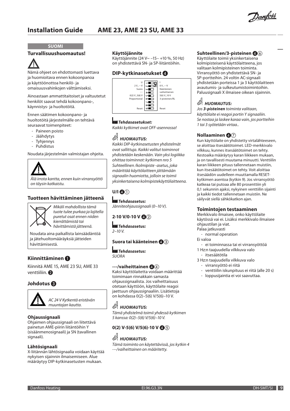 Danfoss AME 23, SU_33 User Manual | Page 9 / 20