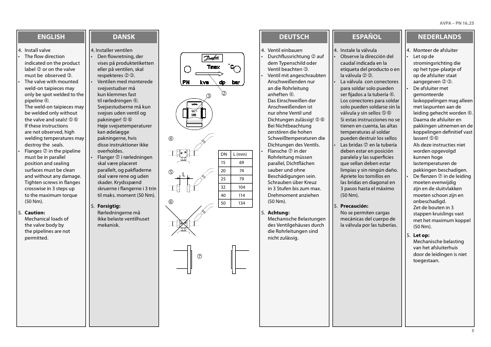 Danfoss AVPA (Generation 2006) User Manual | Page 5 / 29