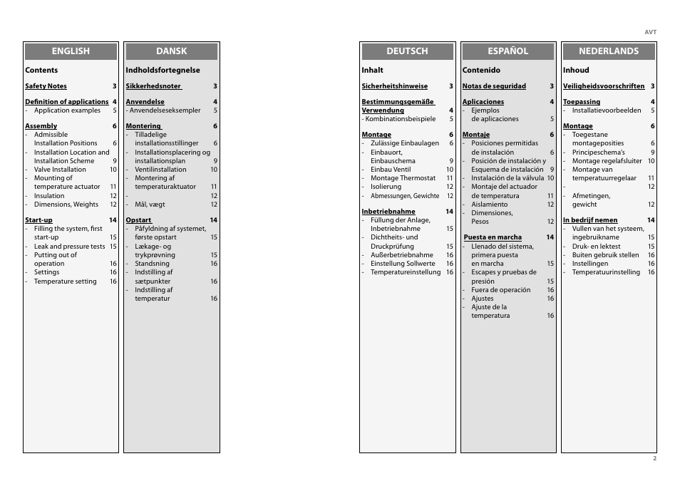 Danfoss AVT (Generation 2006) User Manual | Page 2 / 33