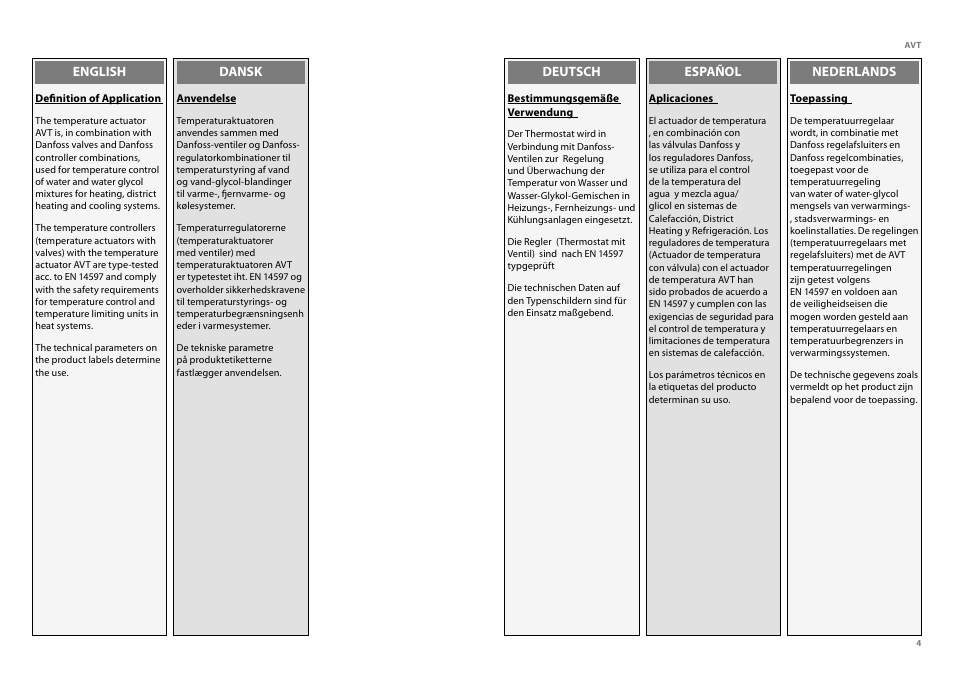 Danfoss AVT (Generation 2006) User Manual | Page 4 / 33