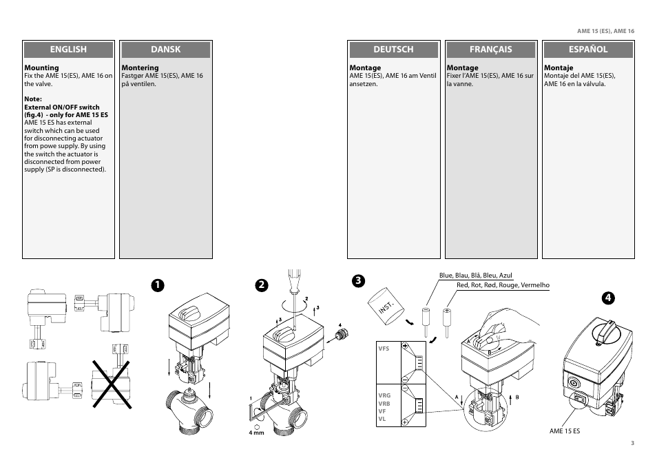 Danfoss AME 16 User Manual | Page 3 / 22