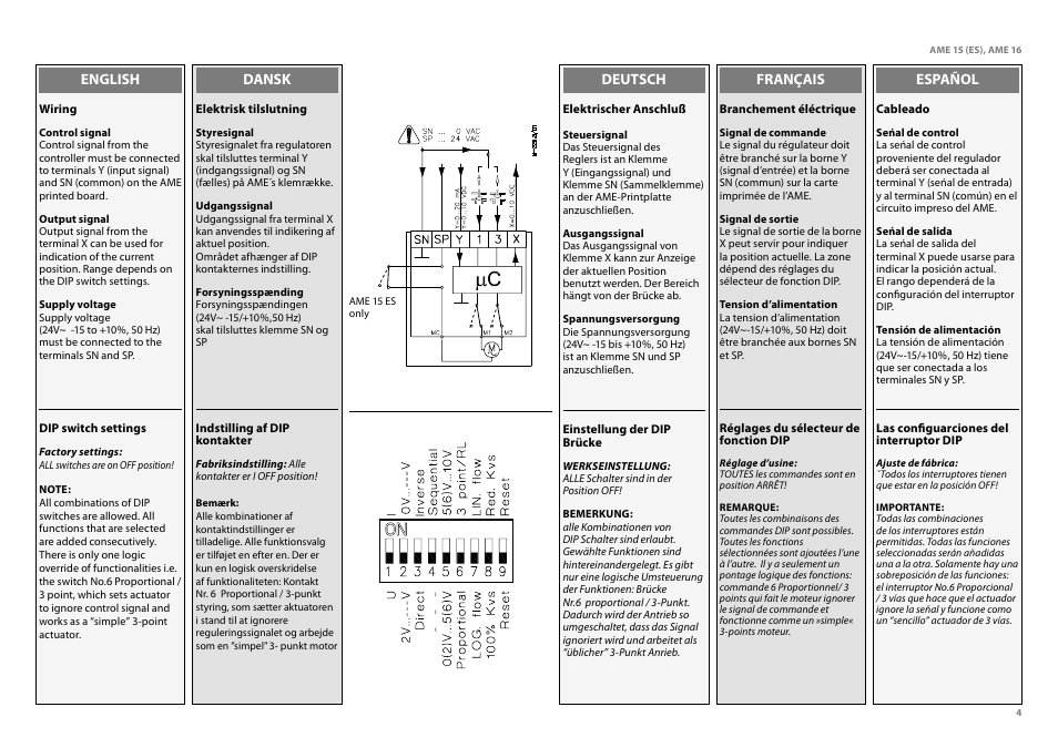 Danfoss AME 16 User Manual | Page 4 / 22