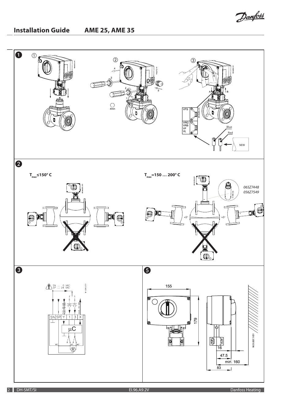 Installation guide ame 25, ame 35 | Danfoss AME 35 User Manual | Page 2 / 28