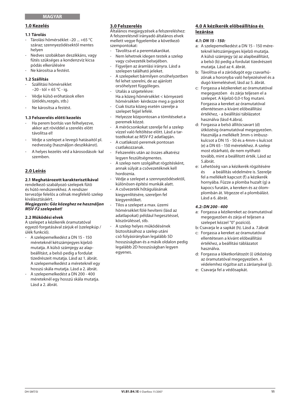 Danfoss MSV-F2 (DN 15-400) User Manual | Page 11 / 16