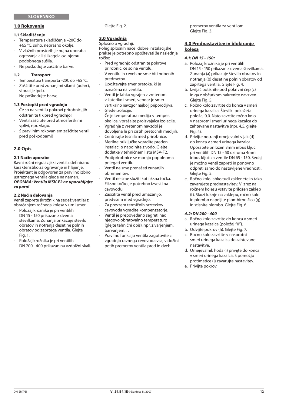 Danfoss MSV-F2 (DN 15-400) User Manual | Page 12 / 16