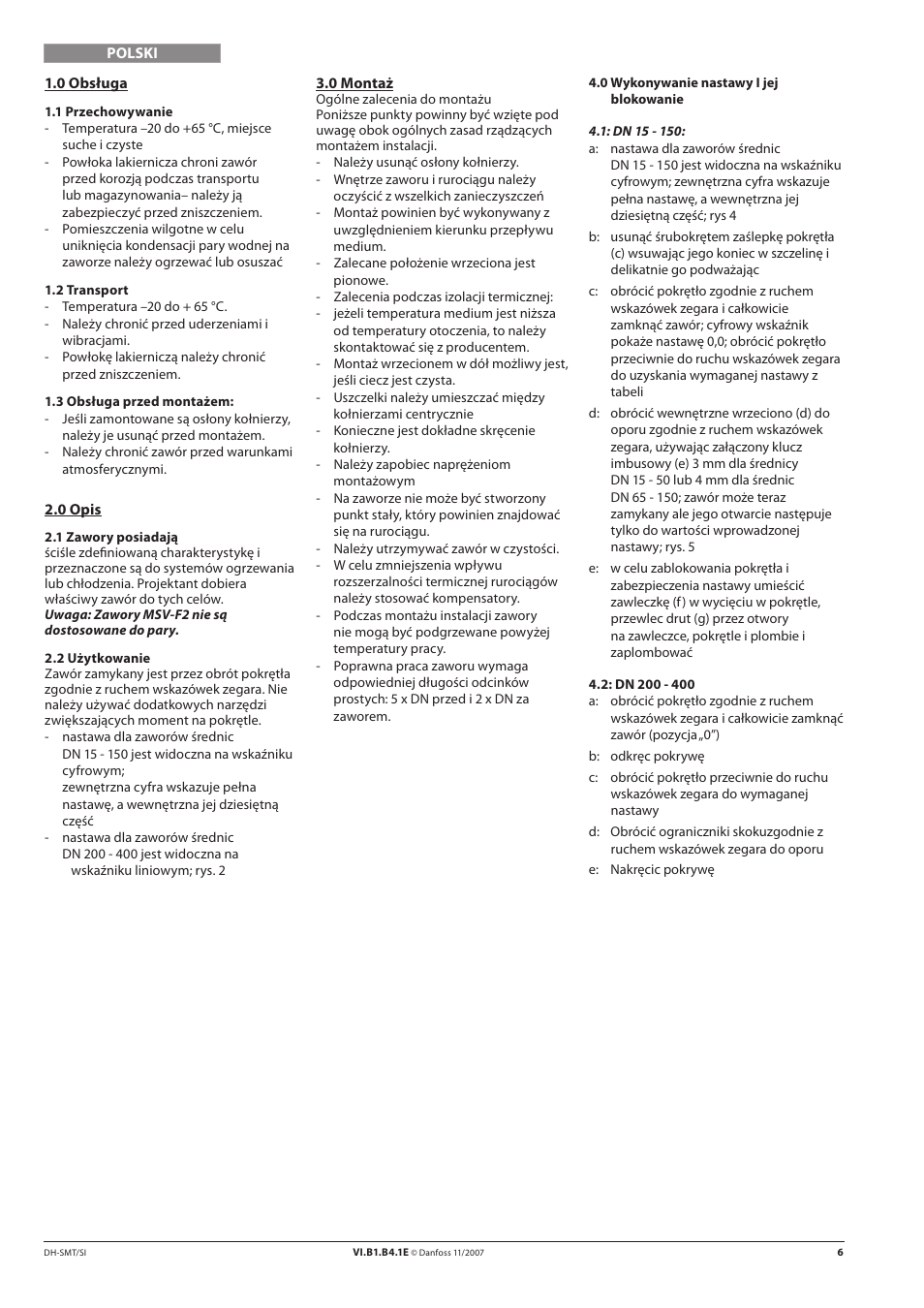 Danfoss MSV-F2 (DN 15-400) User Manual | Page 6 / 16