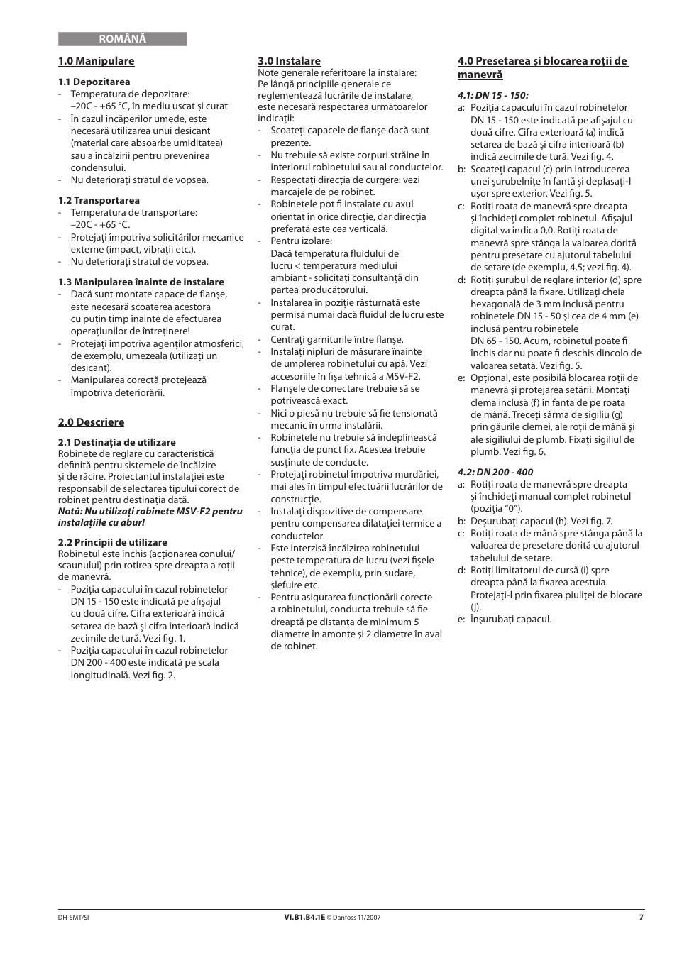 Danfoss MSV-F2 (DN 15-400) User Manual | Page 7 / 16