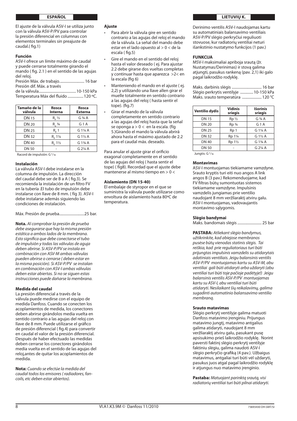 Danfoss ASV-I User Manual | Page 8 / 12