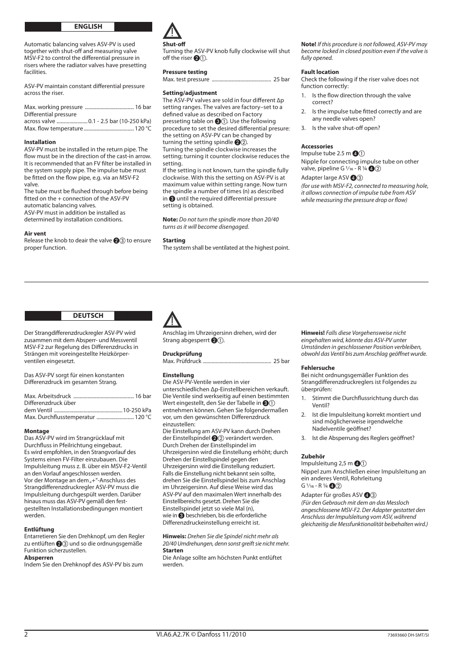 Danfoss ASV-PV (DN 65-100) User Manual | Page 2 / 12