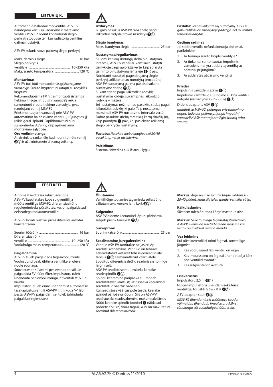 Danfoss ASV-PV (DN 65-100) User Manual | Page 4 / 12