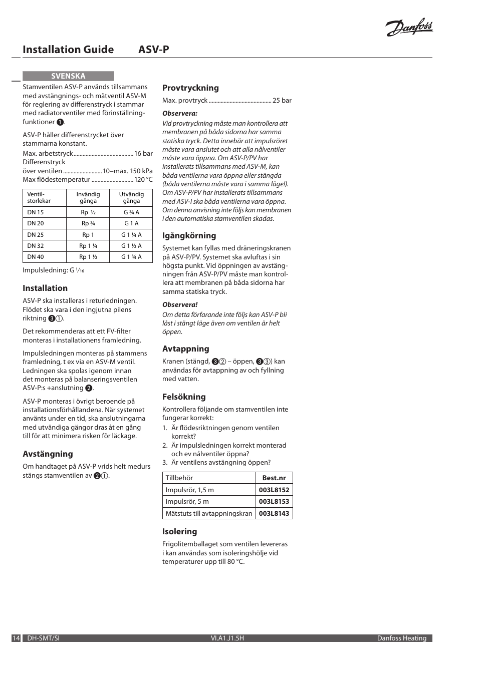 Installation guide asv-p | Danfoss ASV-P User Manual | Page 14 / 20