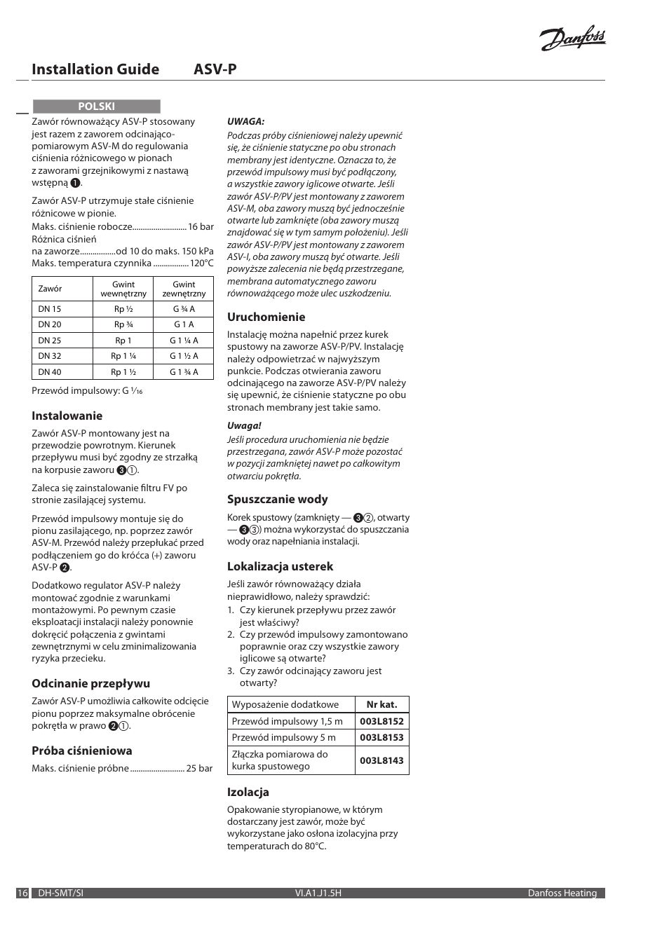 Installation guide asv-p | Danfoss ASV-P User Manual | Page 16 / 20