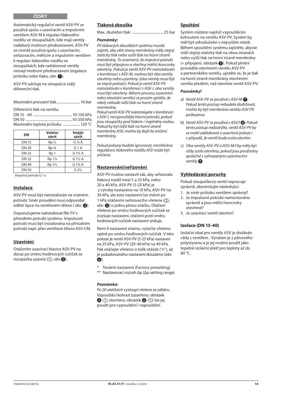 Danfoss ASV-PV DN 15-50 (I) User Manual | Page 14 / 24