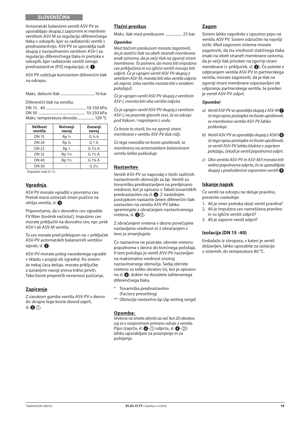 Danfoss ASV-PV DN 15-50 (I) User Manual | Page 19 / 24